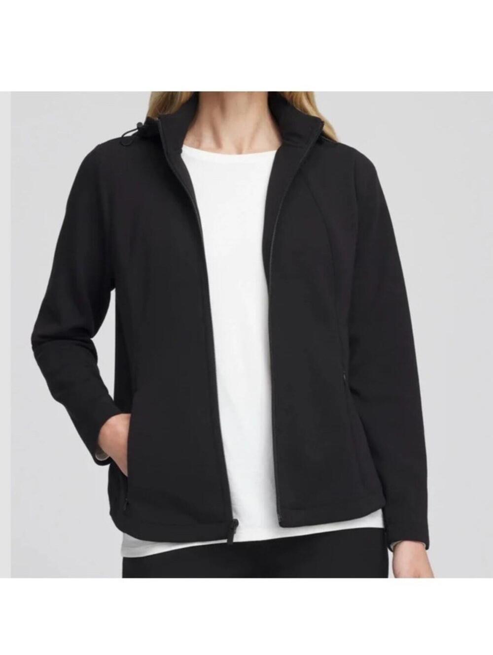 Chico's EasyWear casual black zipper jacket Chico’s Sz.3 / XL
